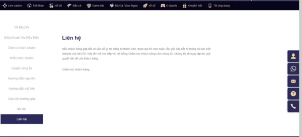 Có nhiều cách để liên hệ chăm sóc khách hàng NEO79