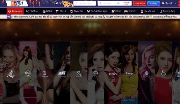 Sảnh live casino NEO79 đa dạng và hấp dẫn