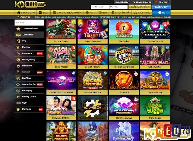 Đa dạng các slot game khác nhau cho người chơi thoả sức trải nghiệm