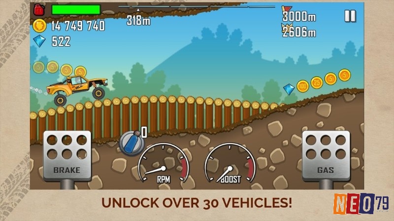 Game Hill Climb Racing sở hữu lối chơi gây nghiện