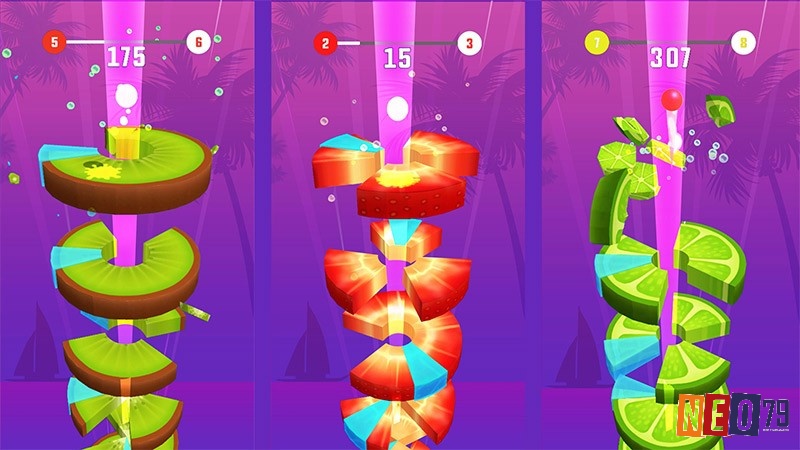 Hình ảnh của game Helix Crush đầy màu sắc