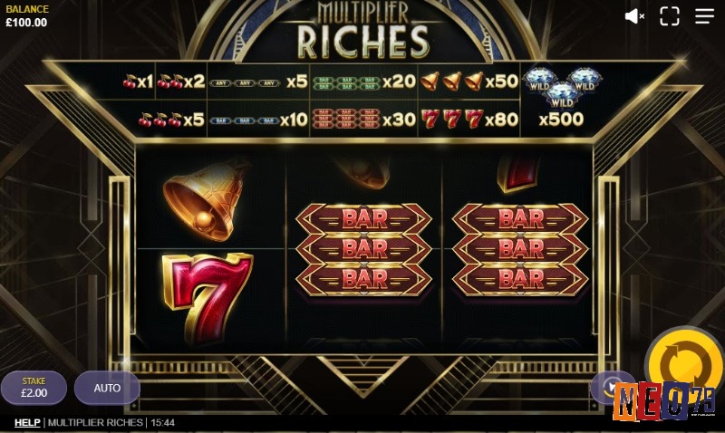 Game slot Multiplier Riches được xây dựng trên nền tảng thiết kế cổ điển với bố cục 3x1 đơn giản